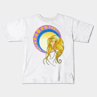 Art nouveau golden girl Kids T-Shirt